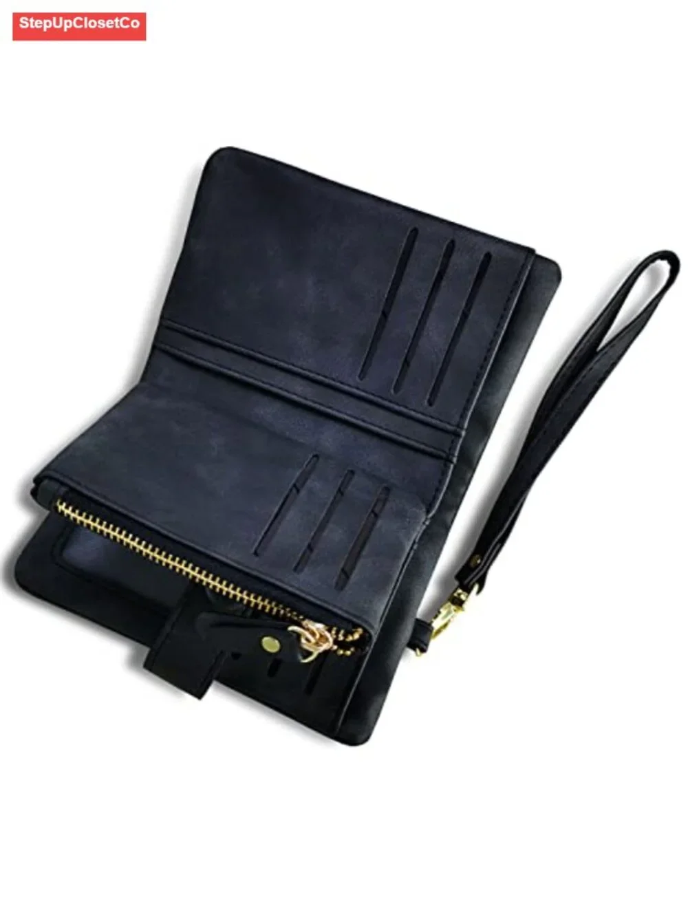 Small Bifold Leather Wallet RFID Blocking Wristlet Card Holder ID Window Coin